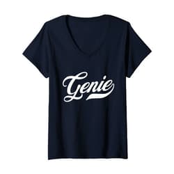Visit The Funny Sayings Design Good Mood, Funny Sayings & Sarcastic Quotes - Genie V-Neck T-Shirt