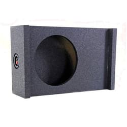 Q Power QPower Single 10in Sub Enclosure, Universal Shallow Mount Downfire/Behind Seat Speaker Box Compatible with Most GMC, Chevy, & Ford Trucks