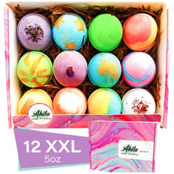 Ahila power of healing 12 XXL Bubbly Organic Bath Bombs Gift Set for Women Men and Kids Designed in Canada Long Lasting Floaters Relaxing Aromatherapy Rich in Pure Essential Oils Healing Properties