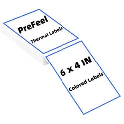 PreFeel Direct Thermal Labels, 4 x 6 Shipping Labels, Strong Adhesive Blue Border Colored Labels, Mailing Postage Label, Packing Labels Stickers, Thermal Printer Paper Compatible, 100 Labels