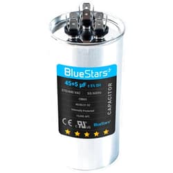 BlueStars Upgraded Version 45+5 uf/MFD 370 or 440 Volt VAC Round Dual Run Capacitor CBB65 50/60 Hz - Compatible for AC Condenser Straight Cool or Heat Pump Air Conditioner