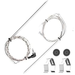 Unidanho Meat Probes for Traeger Temperature Probe BAC431 Thermometer Clip Grommets Wood Pellet Smoker Grill Replacement Parts Black & White 3.5mm Plug BBQ Accessories