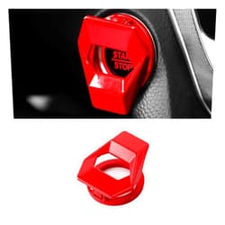 GLSOWEE Car Engine Start/Stop Button Cover, Zinc Alloy Car Push Button Start Cover Car Power Control Trim, Universal Key Ignition Switch Protective Cover for Cars, SUVs (Red)