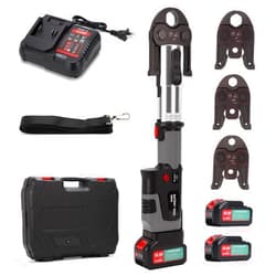 WODHMIEY Pro Press Tool, 22KN 18V 4Ah Electric Press Copper Crimper Tool with 3 US Standard Jawss 1/2