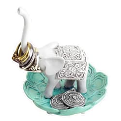 Evelots Ring Holder-Good Luck Elephant-Jewelry Bowl/Stand-Earring/Necklaces
