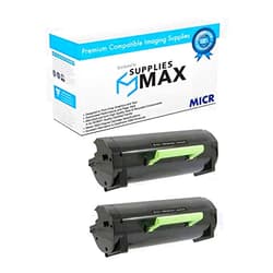 SuppliesMAX Compatible MICR Replacement for Lexmark MS-310/MS-312/MS-410/MS-415/MS-510/MS-610 Series Toner Cartridge (2/PK-5000 Page Yield) (NO. 500HA) (50F1H0E_2PK)