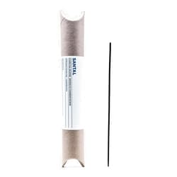 Sesneslabs Santal Coreless Pure Incense Sticks, Clean-Burning, Niche Papyrus, Cardamom, Iris, Spices, Musk, Leather, Sandalwood Scented, Hand-Dipped, 1 Hour Burn Time, 20 Sticks, Bamboo Charcoal-Based