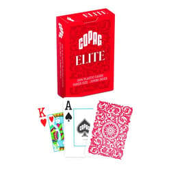 Copag Elite 100% Plastic Playing Cards, Poker Size Jumbo Index Single Deck (Red)