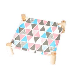 Patas Lague Cat and Dog Hammock Bed Small Dog Bed, Wooden Cat Elevated Cooling Outdoor Bed for All Seasons, Cat Beds for Indoor Cats, Cat Cots Furniture Pet Bed Puppy Bed(Triangles)