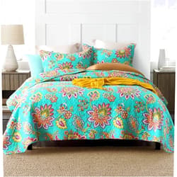 VISIMISI Cotton Bedspread Quilt Sets Reversible Coverlet Sets Comforters Vintage Paisley Floral Bedspread (Green)