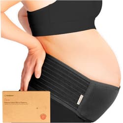 KeaBabies Maternity Belly Band for Pregnancy - Soft & Breathable Pregnancy Belly Support Belt - Pelvic Support Bands - Tummy Band Sling for Pants - Pregnancy Back Brace (Midnight Black, M/L)
