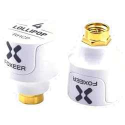 ACROTOR 2pcs FOXEER FPV Antenna Lollipop 4 5.8GHz RHCP 2.6Dbi Stubby Antenna SMA for FPV Drone Racing Quadcopeter Multicopter Fatshark Goggles TX RX(White-SMA)