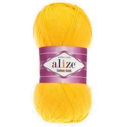 Alize 55% Cotton 45% Acrylic Alize Cotton Gold Yarn 1 Skein/Ball 100 gr 360 yds (216-Dark Yellow)