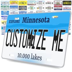 Brd Gifts Custom State License Plate - 12x6-50 States | Personalized Minnesota State License Plate with Your Name, Text - UV Protected Car Tag for Front of Car, Placas Para Carro Personalizadas