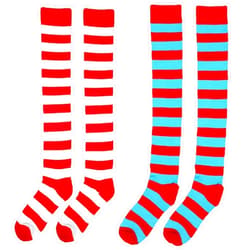 AZMONADIO Socks for Dr Seuss Party Supplies 2 Pairs Socks for Dr. Seuss Costumes Accessories Adult Women Kids
