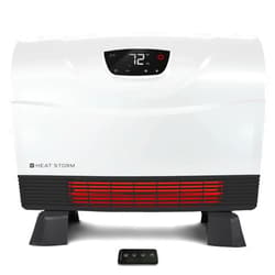 Heat Storm Phoenix Infrared Space Heater with Attachable Feet, Remote Control, Energy Efficient-750-1500 Watts, White Floor or Wall - HS-1500-PHX
