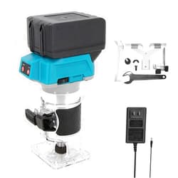 Weytoll Cordless Compact Router, Weytoll 18V 18000RPM Brushless Trim Router, Wood Trimmer Router, 6.35mm Trim Diameter Cordless Palm Router Suitable for Makita Battery, 6 Level Speed Adjustable With 1 Battery