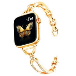 CAGOS Bracelet Band Compatible with Apple Watch Bands for Women 38mm 40mm 41mm 42mm 44mm 45mm 46mm,Cute Handmade Diamond Fashion Dressy Metal Bands for Iwatch Series 11/10/9/8/7/6/5/4/3/2/1/SE3/2/1