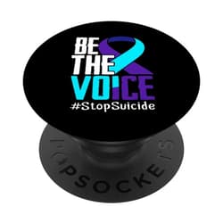 Suicide Prevention Month Gifts by CrushRetro Be the Voice Stop Suicide Awareness Mental Health PopSockets PopGrip: Swappable Grip for Phones & Tablets