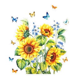 HAOHUODUO Sunflower Stickers Sunflower Wall Decor Sunflower Bathroom Decor Sunflower Decals for Walls Living Room Decoration Decorative Home Sunflower Decor for Kitchen Wall Decor 31.4x29.5 Inch