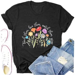 OJLPHH Teacher Shirts Women Flower Inspirational Graphic Tee Tops Funny Special Education Short Sleeve T-Shirt Teacher's Day