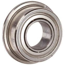 Dynaroll Precision Miniature Ball Bearing, ABEC-5, Double Shielded, Flanged, Stainless Steel, Metric