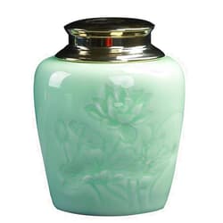 Redson Exquisite Oriental Ceramic Food Storage Jar Canister Food Canisters,Loose Tea Tin/Tea Storage/Tea Caddy/Tea Canister/Coffee Canister/Coffee Jar/Spice Nuts Snacks Storage 23.67oz/700ml (Light green)