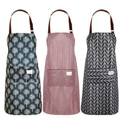 SATINIOR 3 Pieces Waterproof Bib Apron with Pockets Adjustable Cooking Aprons for Women Chef Adults Baking Cleaning