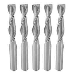 LIBOQIAO 5PCS 6mm Shank 6mm CED /25mm CEL Carbide Flat Nose End Mill Cutter CNC Router Bits 2 Flute for Acrylic PVC MDF Hardwood