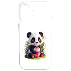 Click For Kawaii Bubble Tea Animals Designs Panda Men Woman Boba Tea Kawaii Bubble Tea Panda Case for iPhone 16