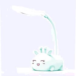 Neioaas Cute Deer Lamp USB Rechargeable Reading Light,LED Desk Lamp for Kids, Portable LED Table Light, Flexible Gooseneck Eye-Care Cartoons Small Desk Lamp Girls Gifts (Blue)