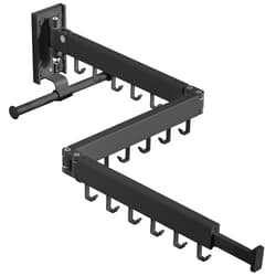 BOQORAD Drying Rack Clothing, Retractable Clothes Drying Rack,Wall Mounted Laundry Rack, Laundry Drying Rack Wall Mount,Collapsible Clothes Rack,can Fold Upward & Left & Right,Black Color