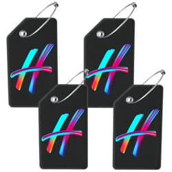 Yoiilifee 4 Pack Initial Luggage Tag for Suitcase, Colored Letter Silicone Bag Tags Identifiers Privacy Cover ID Label with Durable Steel Loop for Women Men Kids Girls Travel, Letter H