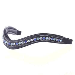 ExionPro Exion Curved Shape Padded Browband for English Bridle | Equestrian Show & Dressage | Sapphire, Violet, Light Sapphire Crystal for Horses