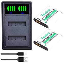 Tectra 2X Li-50B Li50b Battery + LED Dual Charger for Olympus SZ-10 SZ-12 SZ-15 SZ-16 HIS Sz-20 SZ-30MR SZ31MR iHS TG-610 TG-630 HIS TG-810 TG-820 TG-830 TG-860 HIS
