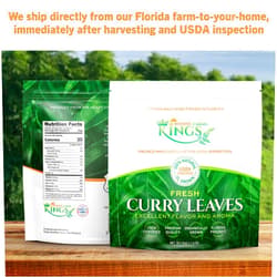 Generic FRESH Curry Leaves - 1 lb - $2.49 per oz package - Onsite USDA Inspected, Grown In Florida - Highly Aromatic And Flavorful - Kings Sunshine Farms