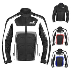 HWK Spyder Motorcycle Jacket for Men with Weather Resistant Cordura Textile Fabric for Enduro Motocross Motorbike Riding and Impact Protection Armor, Dual Sport Motorcycle Riding Jacket (Grey, XL)