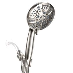 HOPOPRO 6 Modes High Pressure Handheld Shower Head, Consumer Reports Tested HOPOPRO Showerhead with Handheld, Anti-Clog Nozzles, 1-Min Installation, 4.3 Inch High Flow Hand Held Shower Head, Brushed Nickel