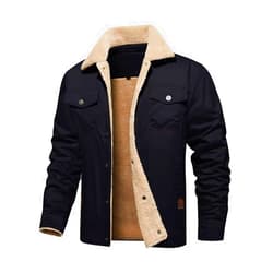 FTIMILD Men's Winter Jacket Fleece Lined Cotton Sherpa Trucker Jacket Warm Winter Cargo Coat with Multiple Pockets