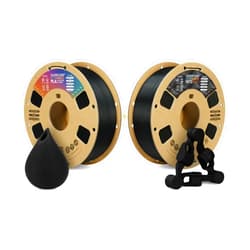 OVERTURE 3D Printer Filament 2kg, PLA Filament and PETG Filament Fit Most FDM 3D Printers, 1kg per Spool, Pack of 2, PLA Black+PETG Black