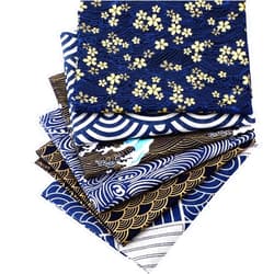 Tatuo 6 Pieces Japanese Fat Quarters 19.7 x 15.7 Inch, Japanese Sea Wave Fat Quarters Fabric Bundles, Sewing Quilting Fabric for Face Protectors Crafting Projects