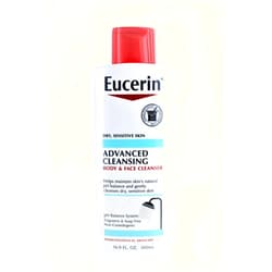 Eucerin Advanced Cleansing Body & Face Cleanser - Fragrance & Soap Free for Dry, Sensitive Skin - 16.9 fl. oz Bottle (Pack of 2)