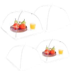JULBEAR 4 Pcs Large and Tall Mesh Food Cover Tent Umbrella Food Screen Covers for Outside Pop-up Mesh Reusable Food Nets for Parties Picnics Outdoor BBQs Collapsible (2 Pcs 17