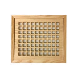 CAPE COD AIR GRILLES LLC Super-Skin 8 Inch x 10 Inch Red Oak Hardwood Vent Floor Register Flush Mount with Frame, Eggcrate Style, Unfinished-L8