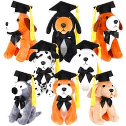 Sumind 8 Pieces Plush Dogs 5 Inch Stuffed Animals Bulk Assorted Cute Stuffed Dogs Small Animal Plush Toys for Girls Boys Graduation Halloween School Classroom Party Supplies Favors(Bachelor Dog)