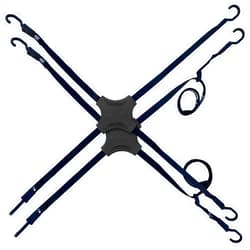 STAPLL Mini-Cam Tack Strap, 4-Way Nylon Cam-Buckle Strap with Anti-Slip NBR Rubber Pad, Adjustable Luggage Cam-Buckle Straps with Heavy Duty Hooks for Secure Tarp Tie Down, Black (2-Pack)