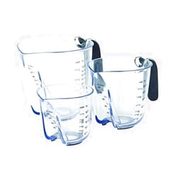 KitchenAid Universal Easy View Angled Measuring Cups, Set Of 3, Clear with Black Handles