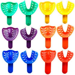 GXXMEI 12PCS 6 Sizes Dental Impression Tray for Adult/Children, Plastic Materials Teeth Holder Dental Central Supply for Oral Tools