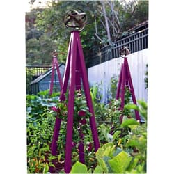 Terra Trellis Akoris Garden Obelisk Large for Outdoor Plants | Garden and Home Climbing Vines Trellis, Steel & Durable | Modern Trellis | Large (Aubergine/Purple)