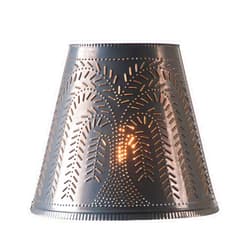 Irvin's Country Tinware Irvins Tinware 14-Inch Fireside Lamp Shade with Punched Tin Willow Design in Kettle Black